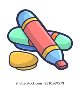Marcadores de colores de vectores libres, herramientas para la vida cotidiana