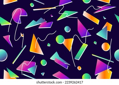 Free Vector of colorful memphis style nostalgic background or retro vintage seamless pattern wallpaper