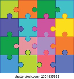 Free vector colourful jigsaw puzzle editable background image