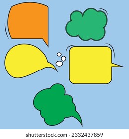 Free vector comic burst text balloons flat icon collection