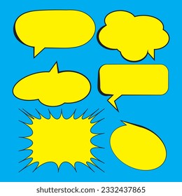 Free vector comic burst text balloons flat icon collection