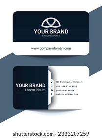 Free vector company business card in blue and white  color