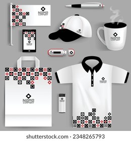 Free vector corporate identity, black and red.