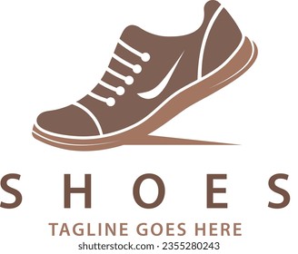 Free Vector Creative Abstract Brown Sneakers Sporty Casual Shoe Silhouette logo design template