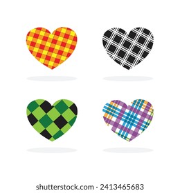 Free vector Criss-Cross design four hearts shape.