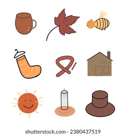 Free vector cute autumn elements collection