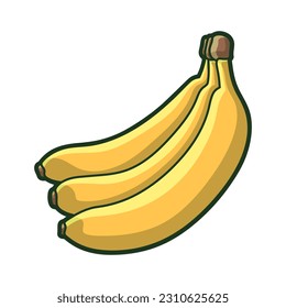 Free vector cute banana fruit hand drawn style 