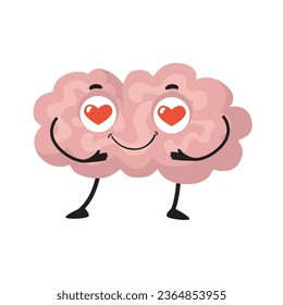 Kostenlose Vektorgrafik-süß-brainy Zeichen Ausdruck flach Symbol Set. Cartoon-Gehirn mit Emotionen einzeln ve1