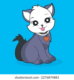 Free vector cute cat sitting cartoon vector icon illustration animal nature icon concept isolated 