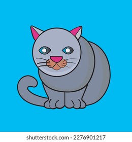 Free vector cute cat sitting cartoon vector icon illustration animal nature icon concept isolated 