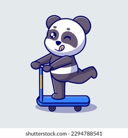 Kostenlose Vektorgrafik süß Panda Cartoon Symbol Illustration. Konzept der Tiersymbol einzeln. flacher Cartoon-Stil