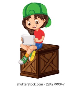 Gratuito vector lindo feliz niño sonriente en la ilustración del vector de fondo blanco.