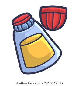 Free Vector cute oil ink, tools for everyday life