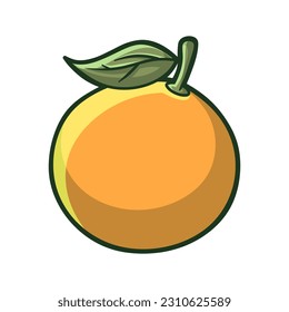 Free vector cute orange fruit hand drawn style 