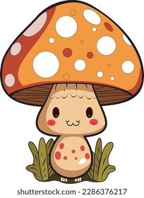 Free vector cute orange mushroom