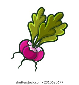 Free vector cute red onion fruit hand drawn style 