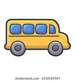 Free Vector cute school bus, tools for everyday life