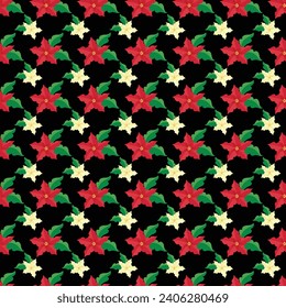 Free vector decorative Christmas background with flowers