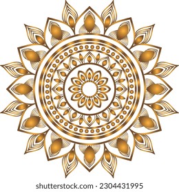 Free vector decorative golden mandala on PNG,pattern, vintage, ornament, islam, 