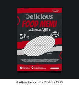 Free vector delicious food menu promotional flyer template