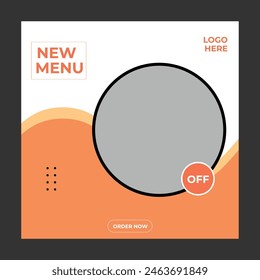 Free Vector Design for Food Post on Instagram Suitable for Social Media Post Restaurant. 