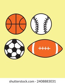 Free vector different kind of balls of many sports