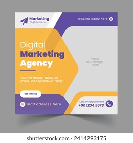 Free Vector Digital Marketing Agencies And Corporate Social Media Post Template