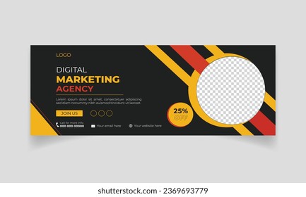 Free vector digital marketing Facebook banner template