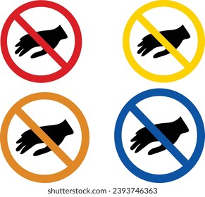 free vector Do Not Touch Sign With Black Hand Silhouette