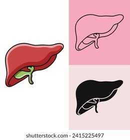 Free vector, doodle illustration of the human heart logo