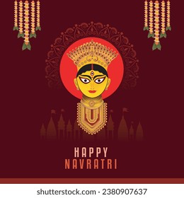 Free vector durga puja and happy navratri festival goddess durga worship background