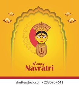 Free vector durga puja and happy navratri festival goddess durga worship background