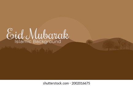 Free Vector Eid al-Adha Banner Design, can be used for greeting cards