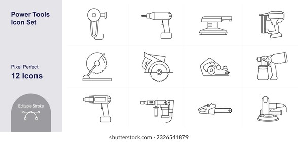 Free vector electric power worker tools scalable stroke vector
