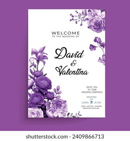 
Free vector elegant wedding card with beautiful floral and leaves template
