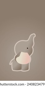 free vector elephant calf display wallpaper illustration