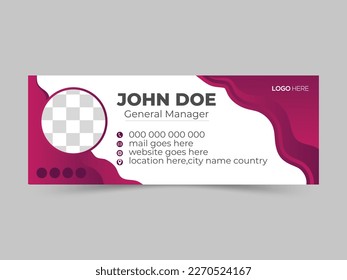  Free vector email signature design and professional facebook banner template  
Free vector professional mail footer template with social media profile design
