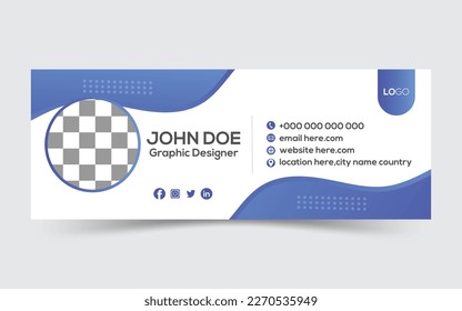  Free vector email signature design and professional facebook banner template,
Free vector professional mail footer template with social media profile design