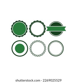 Free vector empty blank labels or circular stamps set of six