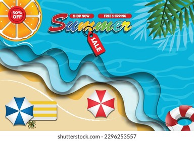 Free vector end of season summer sale concept. Vector