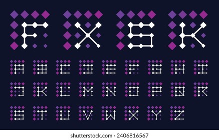 Free vector english alphabets A-Z Capital Letters alphabets logo  Modern abstract digital alphabet font