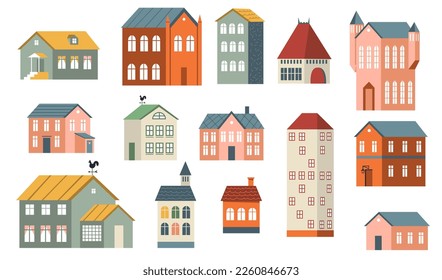 Free vector family houses set