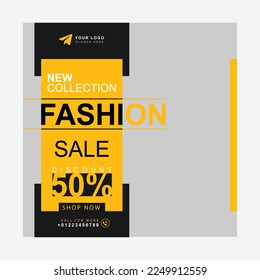 Free vector fashion sale social media Instagram post