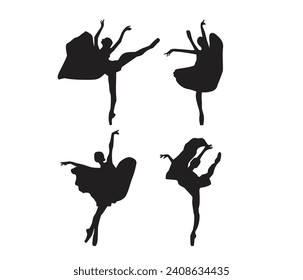 Kostenlose Vektor-Balletttänzerin Silhouette