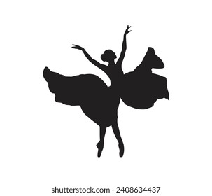 Free vector  female ballet dancer silhouette