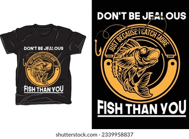 free vector fishing t-shirt design template 