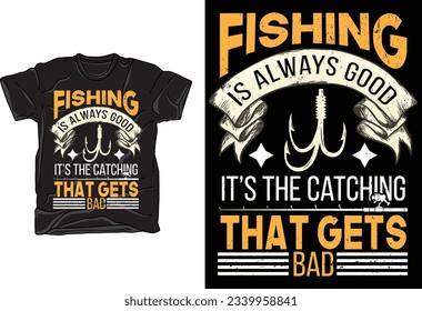 free vector fishing t-shirt design template 