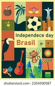 Free vector flat 7 de setembro brazilian independence day illustration