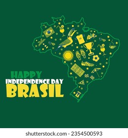 Free vector flat 7 de setembro brazilian independence day illustration