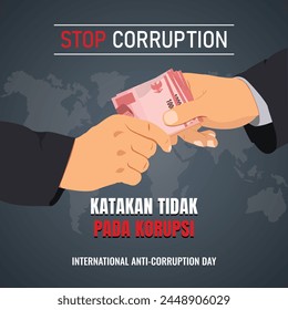 Free vector flat anti corruption day illustration